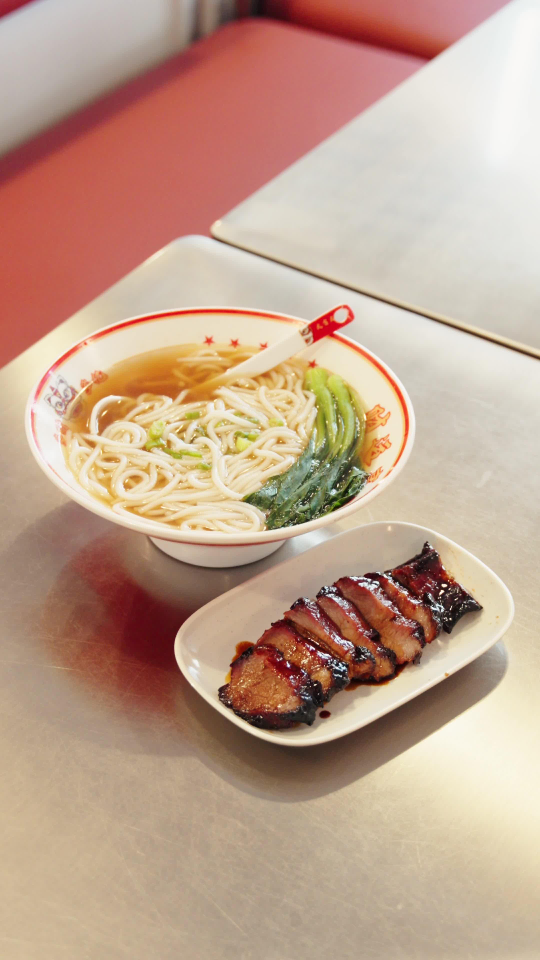 Cantonese honey BBQ pork noodle soup from Mantung Cafe